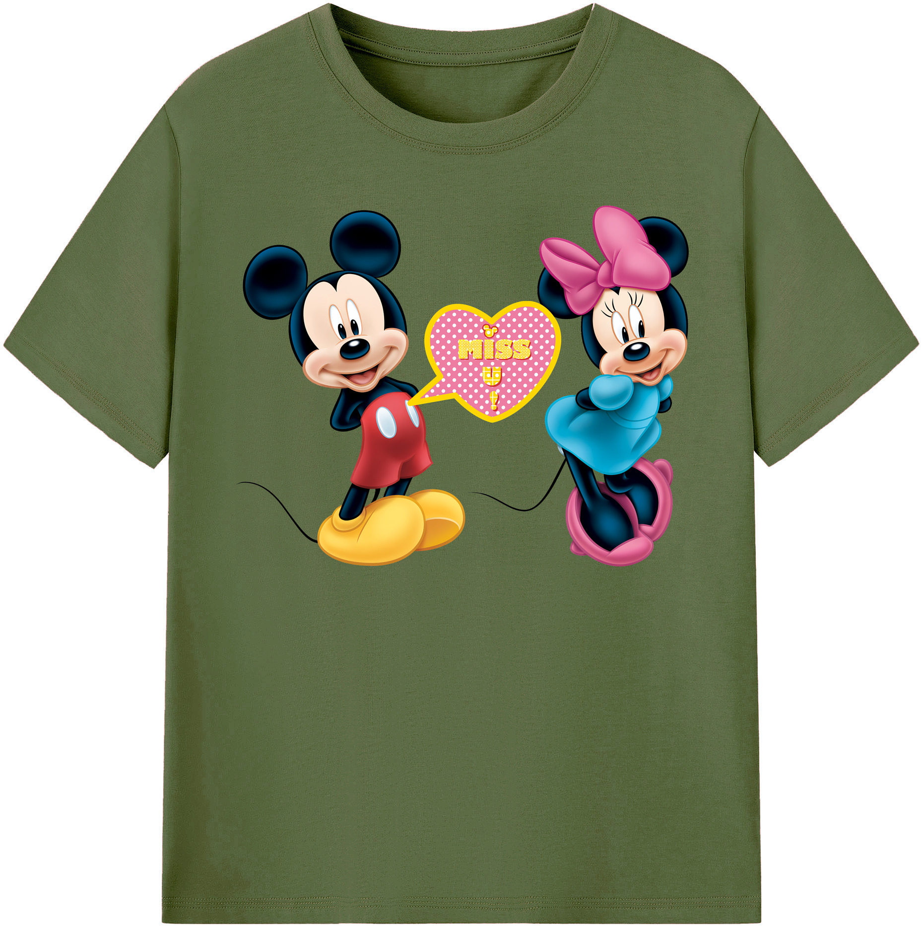 （画像用） ミッキーマウス Mickey Mouse 綿100％半袖Tシャツ（フロントプリント）